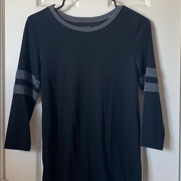 Black and Grey Striped Arm Baseball Tee - Picture 1 of 1